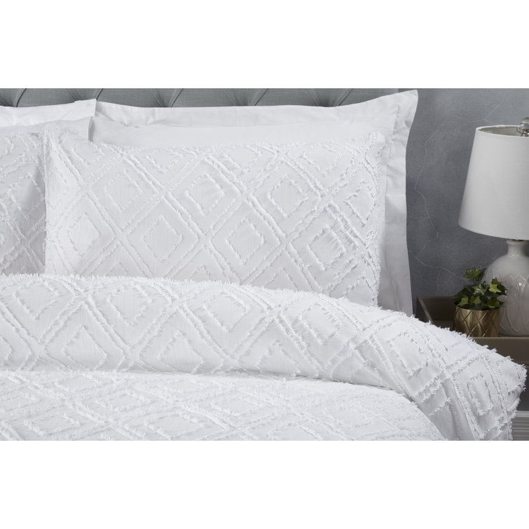 ClassicLiving Riga White Plain Weave Reversible Duvet Cover Set